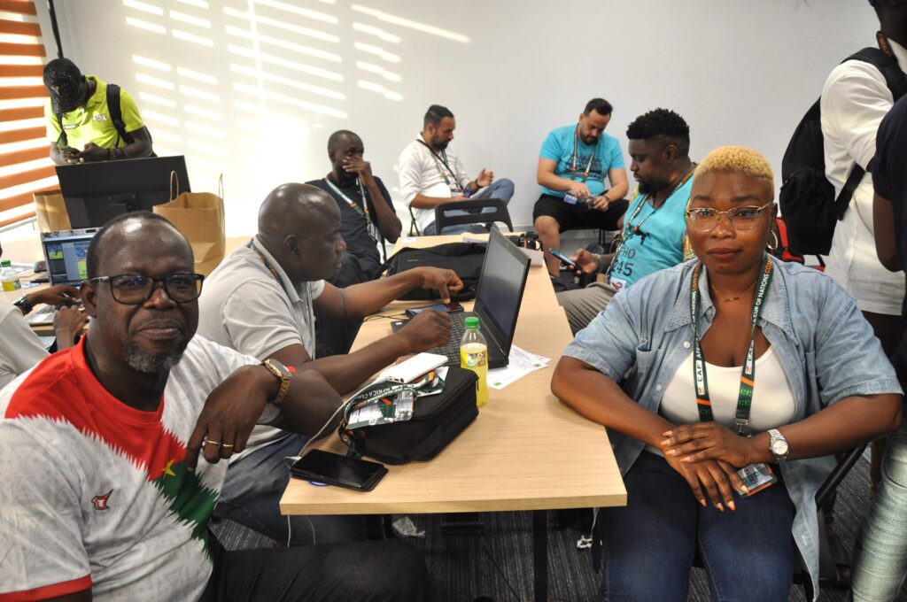 Mariam Ouattara en salle de presse à la CAN 2023.